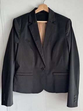 Mango Black Single-Button Tailored Women's Blazer